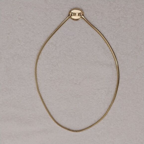 Womens Fashion Belt Gold Tone Coil With Onyx Buckle Stretch 24" #J324 - Picture 4 of 6